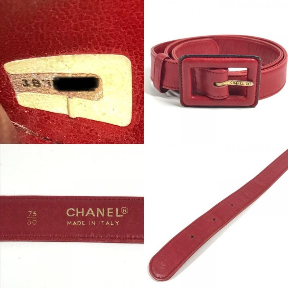 Chanel Waist Bag Big CC Logo Leather Red - Picture 8 of 9